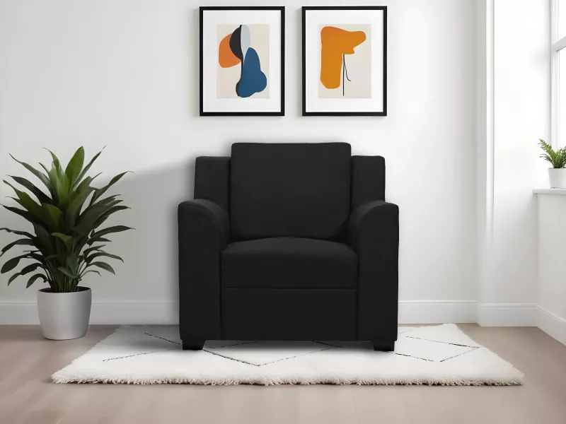 Erica Upholstered Single Seater Sofa in Charcoal Color